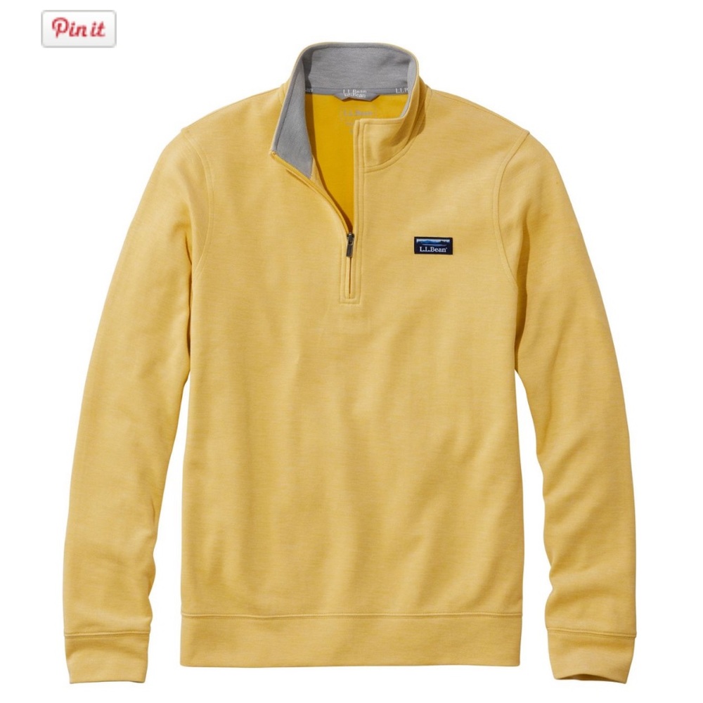 L.L. Bean Men's Comfort Stretch Piqué Quarter Zip Pullover, Long-Sleeve